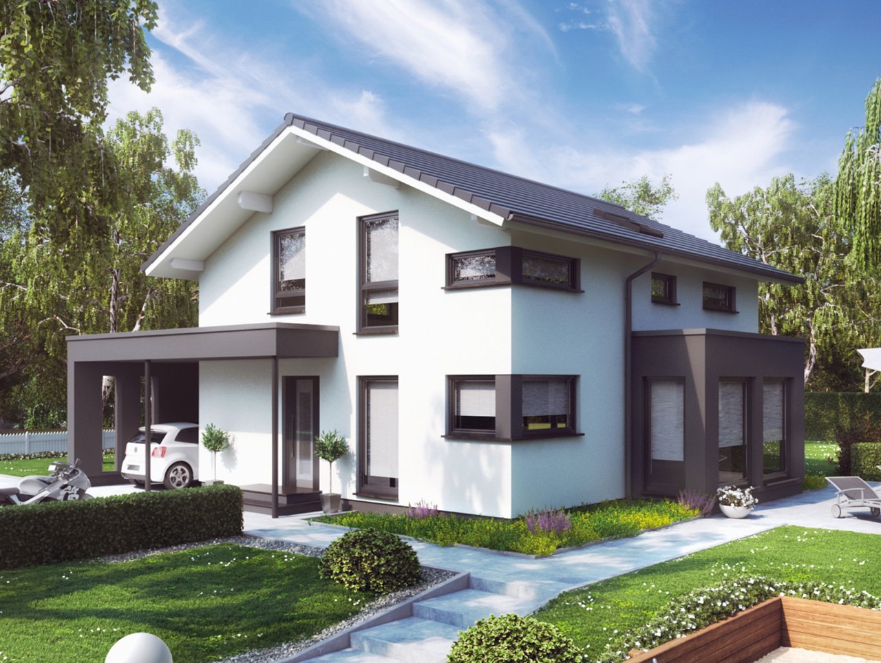 Modernes energieeffizientes Einfamilienhaus mit Festpreis-Garantie